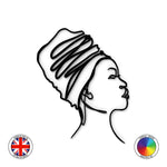 One line African Woman with Head tie Cake Charm