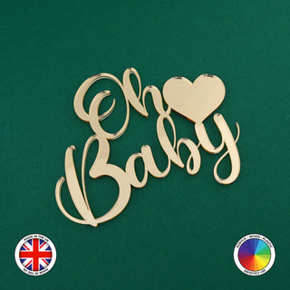 "Oh Baby" Baby Shower with heart Cake charm
