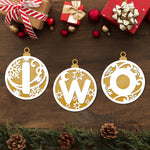 Christmas Alphabet Baubles dual-layer wooden ornament Decor