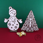 Christmas dual-layer wooden standing ornament Decor
