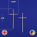 2x SLIM Narrow Christian Cross Cake Charm (2.5mm)