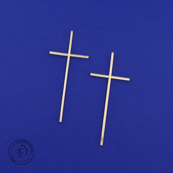 2x SLIM Narrow Christian Cross Cake Charm (2.5mm)