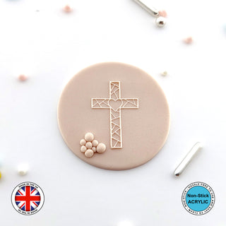 Cross with heart First Holy Communion Embosser