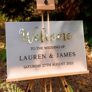Frosted Luxury Wedding Welcome Sign