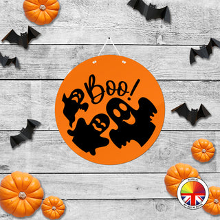 BOO! - Round Acrylic Halloween Door Sign