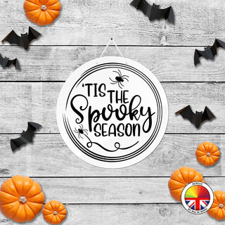 Tis the Spooky Season - Round Acrylic Halloween Door Sign