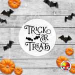 Trick Or Treat - Round Acrylic Halloween Door Sign