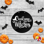 Welcome Witches - Round Acrylic Halloween Door Sign