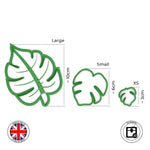 Set of 2 Monstera leaf mirrored Cookie and Fondant cutter (XS)